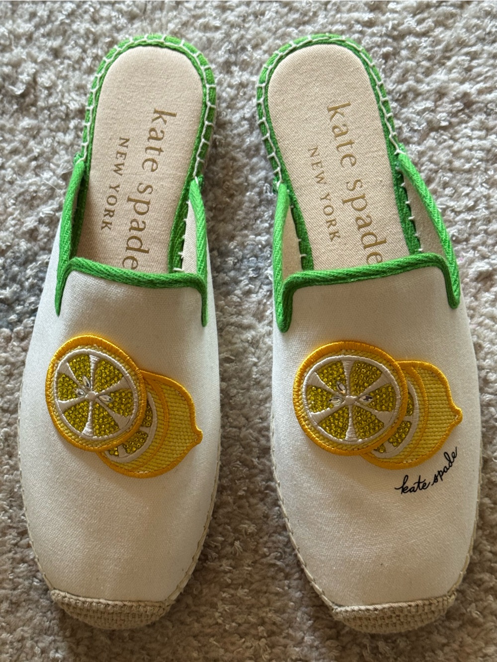 NEW Kate Spade Azura Lemons Espadrille Mules - Picture 6 of 10